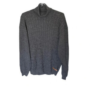Joseph Abboud Gray Wool Blend Turtleneck Men’s. Sweater with elbow pads XL
